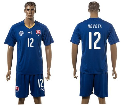 Slovakia #12 Novota Blue Away Soccer Country Jersey